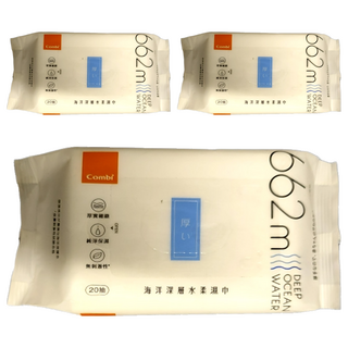 Combi 康貝 海洋深層水柔濕巾 厚, 20張, 3包
