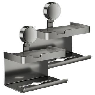 吸盤衛生紙置物架 單向, 灰色, 2個