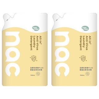 nac nac 全酵抗病毒PLUS嬰童全家洗衣精補充包, 2包, 1.1L