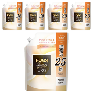 第一石鹼 FUNS Luxury 衣物柔軟精 No.92白麝香 補充包, 5個, 1.2L