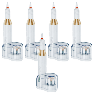 ANTIAN 電動美甲打磨器/指甲修護美甲器/去死皮指甲拋光機 便攜式小型磨甲機 附充電底座, 粉色, 5個