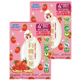 BABY SECRET 寶寶的秘密 有機米菓, 花東米 + 番茄, 36g, 2盒