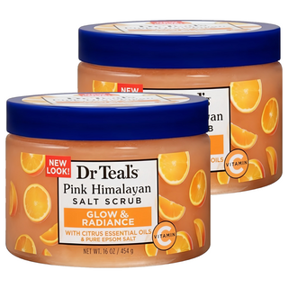 Dr.Teal's 維他命C亮澤西喜馬拉雅粉晶鹽身體磨砂膏, 2個, 454g