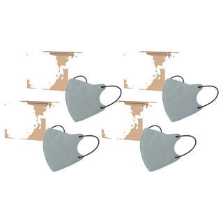 HAOFA 氣密型N95立體醫療口罩 防曬活性碳款 M, 30片, 4個, 蒼灰碳