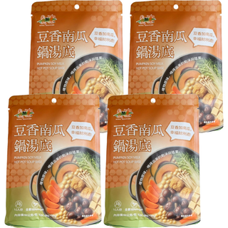 自然緣素 豆香南瓜鍋湯底, 4個, 66g