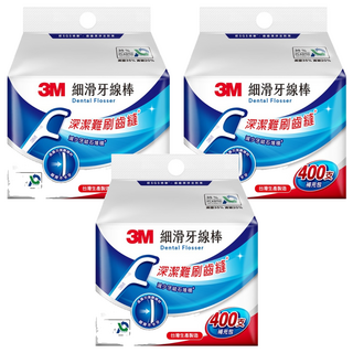 3M TM細滑牙線棒補充包 ECO包裝, 400個裝, 3個