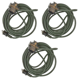 MAX STAR 太星電工 一開三插動力軟線 2P 15A, 10m, 軍綠色, 3條