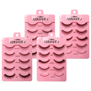 Forever J Makeup 假睫毛 10款, 黑色, 4盒