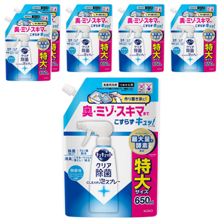 Kao 花王 Cucute 珂珂透 Clear 殺菌泡沫洗碗精補充包 微香型, 650ml, 6包