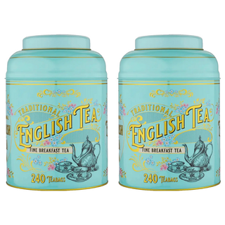 NEW ENGLISH TEAS 英式復古維多利亞豪華茶罐 混合英式早餐茶包 薄荷綠, 2g, 2罐, 240包
