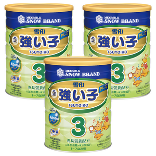 SNOW 雪印 PLUS成長營養配方 金強子3號 1~7歲, 900g, 3罐