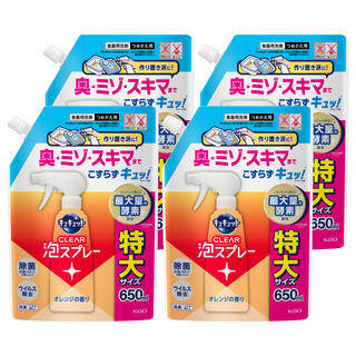 Kao 花王 CLEAR 除菌泡沫噴霧型洗碗精 柑橘 補充裝, 4個, 650ml