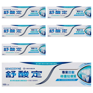 SENSODYNE 舒酸定 專業抗敏修護琺瑯質牙膏, 100g, 6條