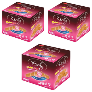 Richy 瑞奇 爆漿捲心三兄弟 草莓風味, 440g, 3個