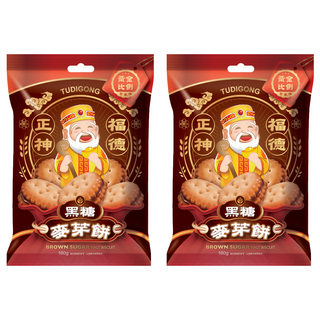 黃金比例 土地公黑糖麥芽餅, 2個, 180g