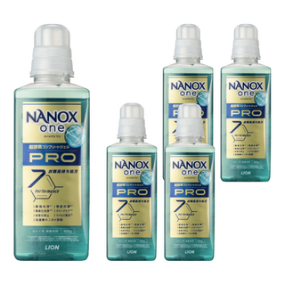 LION 獅王 NANOX one 奈米樂 PRO 加強洗淨抗菌除臭洗衣精, 600g, 5瓶