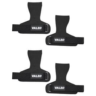 StarGo valeo 防滑重訓拉力帶 一雙入 握力帶 護腕 護具 健身手套 護掌 助握帶 舉重 划船 引體向上, 黑色, 2個