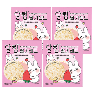 MOON CHIP Dalchip 月兔草莓風味夾心米餅, 4個, 48g