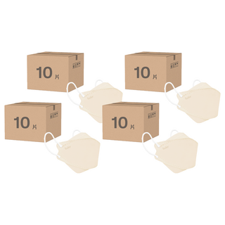 fuder 福德好罩 兒童4D立體醫療口罩, 香草杏, 10片, 4個