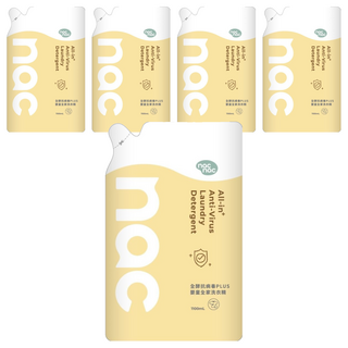 nac nac 全酵抗病毒PLUS嬰童全家洗衣精補充包, 5包, 1.1L