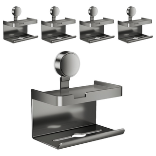 吸盤衛生紙置物架 單向, 灰色, 5個