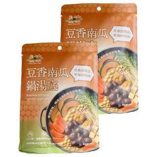 自然緣素 豆香南瓜鍋湯底, 2個, 66g
