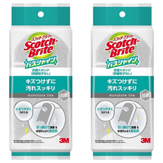 3M Scotch-Brite 百利 衛浴亮光抗菌海綿, 2個, 1個裝, 灰色