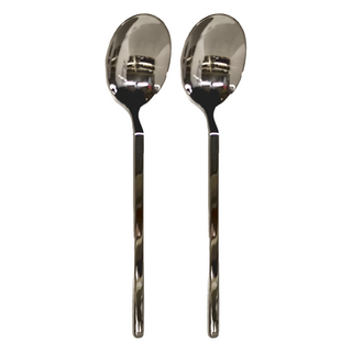 Chieh Pao 潔豹 厚圓中匙/湯匙/餐匙/不鏽鋼湯匙 15.5 x 4cm 2個, 銀色, 2組