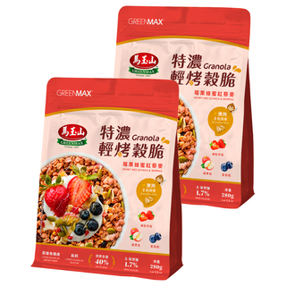 馬玉山 特濃輕烤穀脆 莓果蜂蜜紅藜麥, 2個, 280g