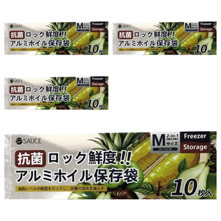 上手家居 保鮮密封袋/保鮮袋/食物袋/食物保鮮袋/鋁箔保鮮袋/食物夾鏈袋, 4個, 小號(26 x 25cm), 10個裝