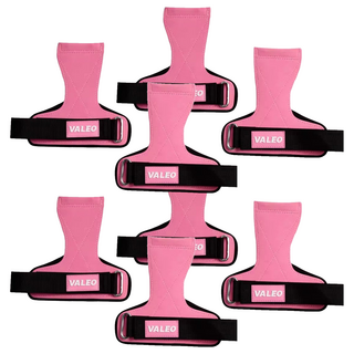 StarGo valeo 防滑重訓拉力帶 一雙入 握力帶 護腕 護具 健身手套 護掌 助握帶 舉重 划船 引體向上, 粉色, 4個