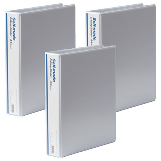 希望辦公用品 D型環活頁夾 5cm 附標籤 3孔 顏色隨機, 白色, 3本