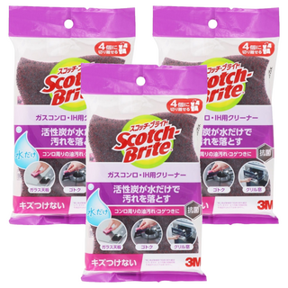 3M Scotch-Brite 百利 瓦斯爐與電磁爐專用菜瓜布, 3個, 4個裝