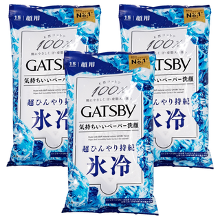 GATSBy 顏用涼感濕巾 冰涼皂香, 158g, 3包