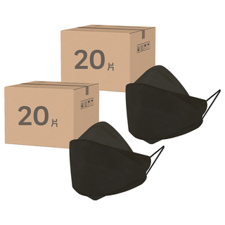 4D魚型口罩 11, 黑色, 20片, 2個