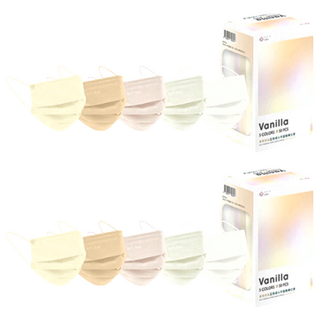 EYL'S 艾爾絲 五色成人平面醫療口罩, 香草奶油, 2盒, 50片