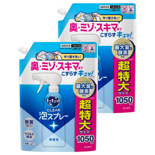 Kao 花王 Cucute 珂珂透 除菌泡沫噴霧型洗碗精 無香 補充裝, 2個, 1050ml