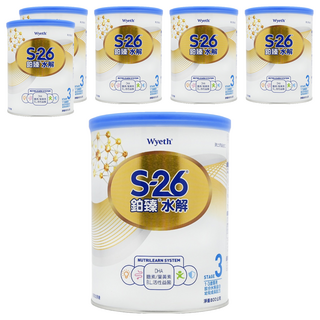 Wyeth 惠氏 S-26 鉑臻水解幼兒成長配方 3號, 800g, 6罐