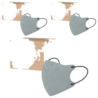 HAOFA 氣密型N95立體醫療口罩 防曬活性碳款 M, 30片, 3個, 蒼灰碳