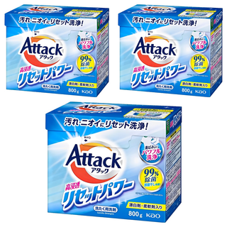 Attack 一匙靈 日本境內款 高浸透酵素洗衣粉, 800g, 3盒