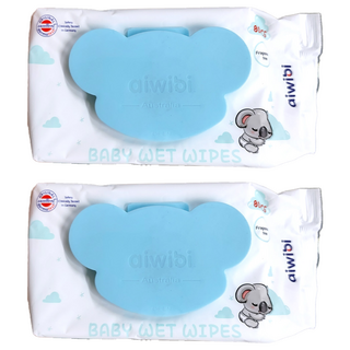aiwibi 愛薇彼 嬰兒濕紙巾 天然無味 厚型, 80張, 2包
