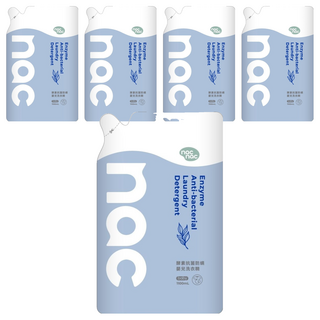 nac nac 酵素抗菌防蟎嬰兒洗衣精補充包, 1.1L, 5包
