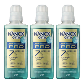 LION 獅王 NANOX one 奈米樂 PRO 加強洗淨抗菌除臭洗衣精, 600g, 3瓶