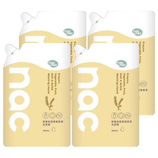 nac nac 酵素奶瓶餐盤蔬果洗潔精補充包, 4個, 600ml