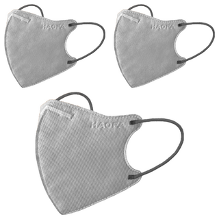 HAOFA 氣密型N95立體醫療口罩 防曬活性碳款 M, 30片, 3個, 鉑石碳