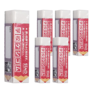 KUTSUWA STAD 日本製濃色無毒橡皮擦, 顏色隨機, 6個