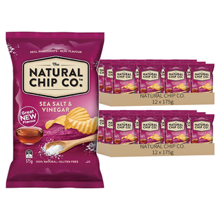 NATURAL CHIP CO. 波浪厚片洋芋片 海鹽酸醋口味, 175g, 24包
