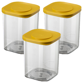 PINMOO 品沐 紛緻密封罐, 3 個容器 + 3 個蓋子, 3個