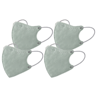 HAOFA 氣密型N95立體醫療口罩 防曬活性碳款 M, 30片, 4個, 湖草碳