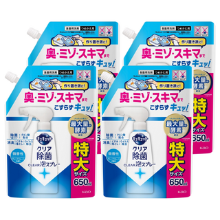 Kao 花王 Cucute 珂珂透 Clear 殺菌泡沫洗碗精補充包 微香型, 650ml, 4包